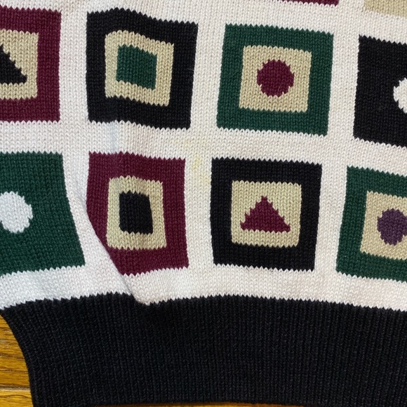 Vintage geometric pattern knit sweater - Picture 4 of 5